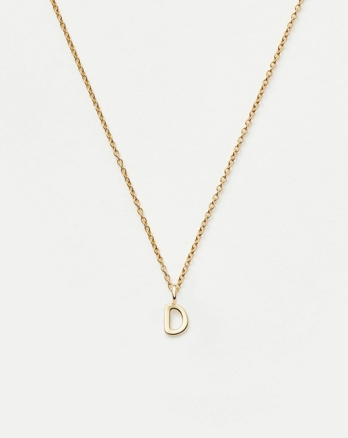 Solid Gold Initial Mini Pendant Necklace - D | 14ct Solid Gold