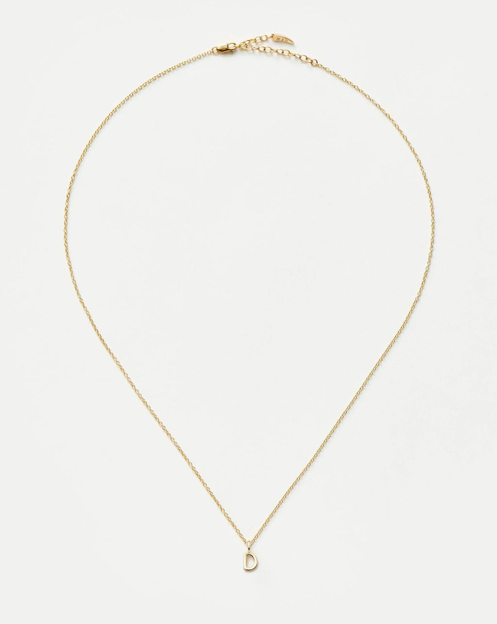 Solid Gold Initial Mini Pendant Necklace - D | 14ct Solid Gold