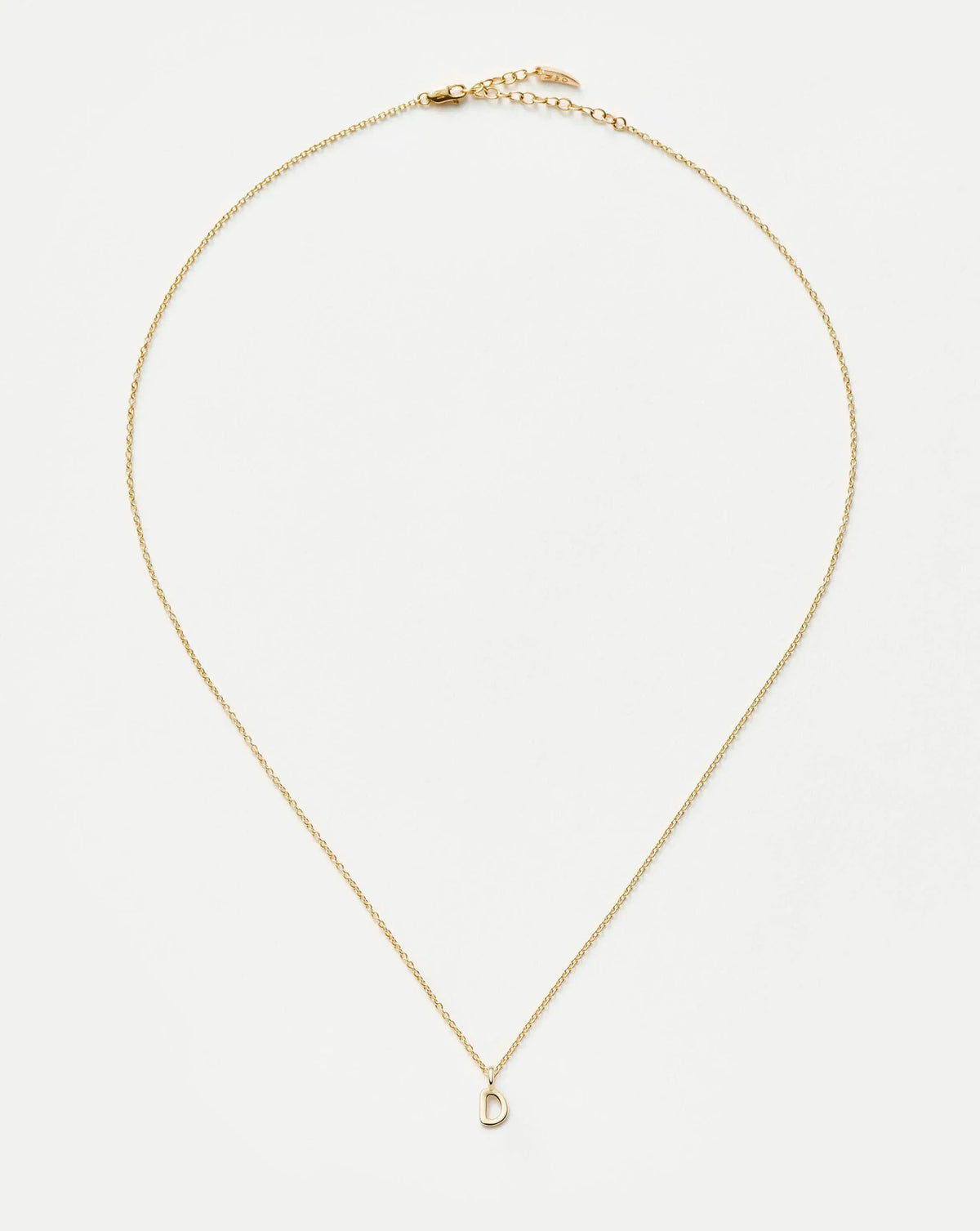 Solid Gold Initial Mini Pendant Necklace - D | 14ct Solid Gold