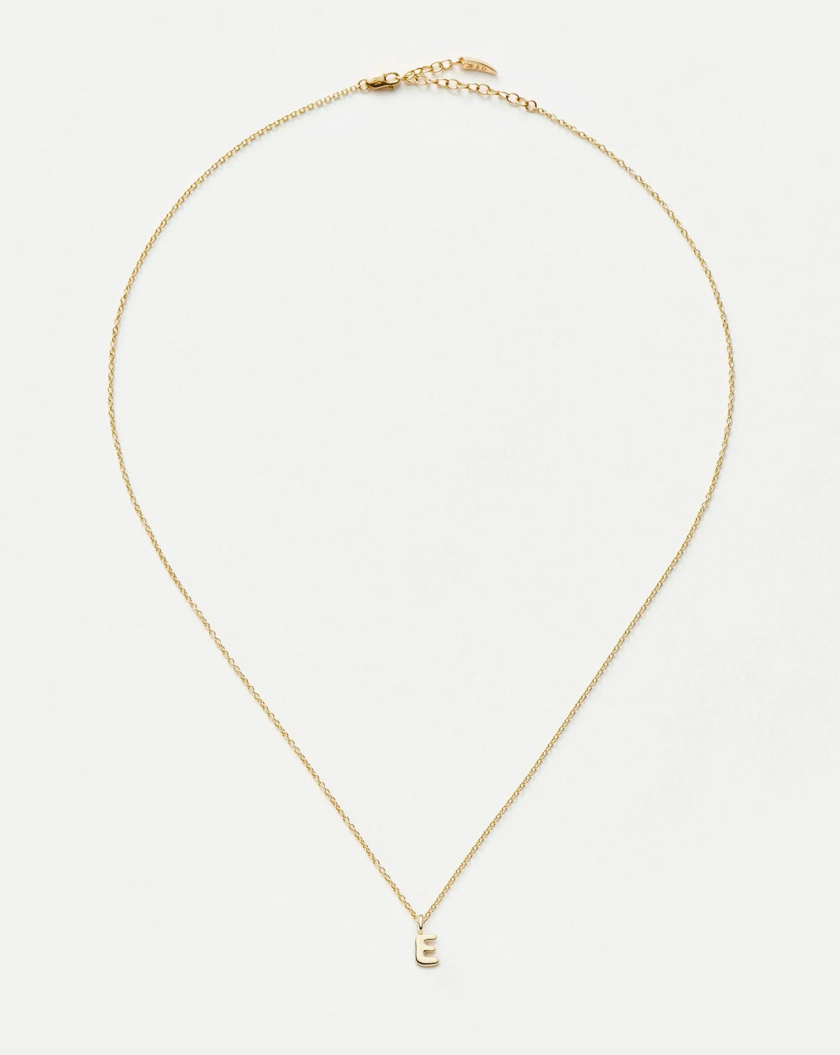 Solid Gold Initial Mini Pendant Necklace - E | 14ct Solid Gold