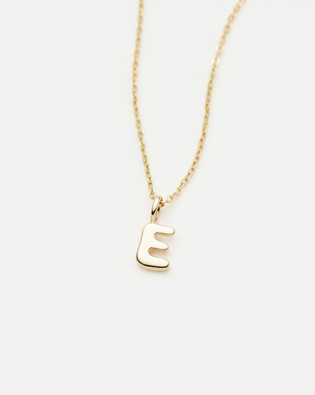 Solid Gold Initial Mini Pendant Necklace - E | 14ct Solid Gold
