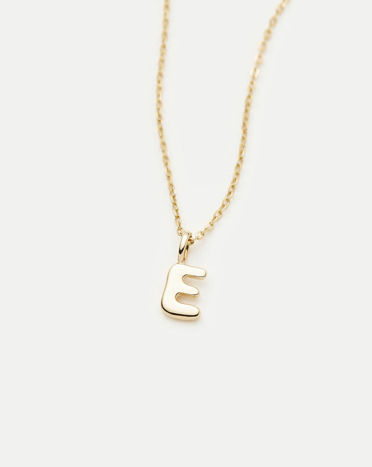 Solid Gold Initial Mini Pendant Necklace - E | 14ct Solid Gold