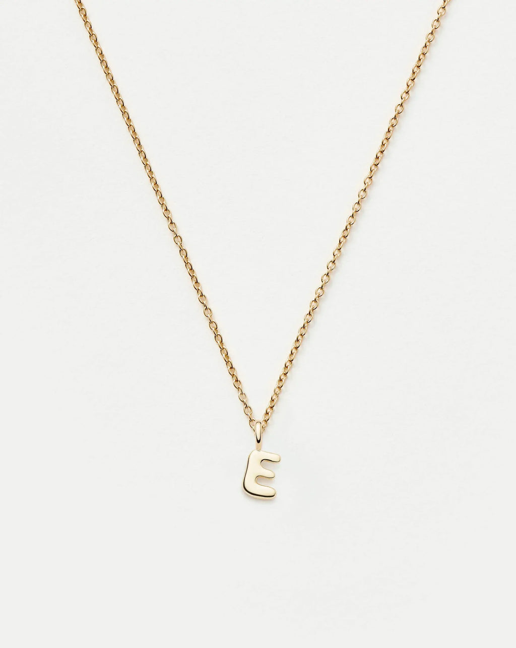 Solid Gold Initial Mini Pendant Necklace - E | 14ct Solid Gold