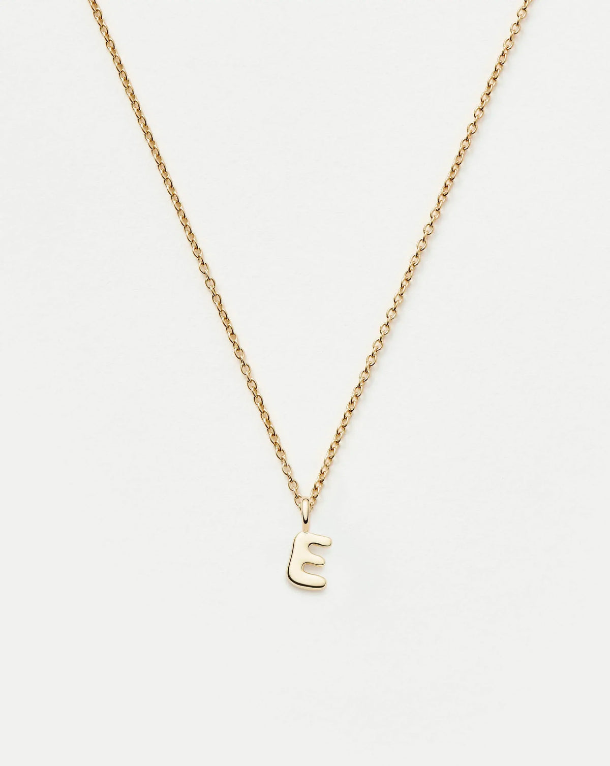 Solid Gold Initial Mini Pendant Necklace - E | 14ct Solid Gold