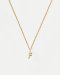 Solid Gold Initial Mini Pendant Necklace - F | 14ct Solid Gold