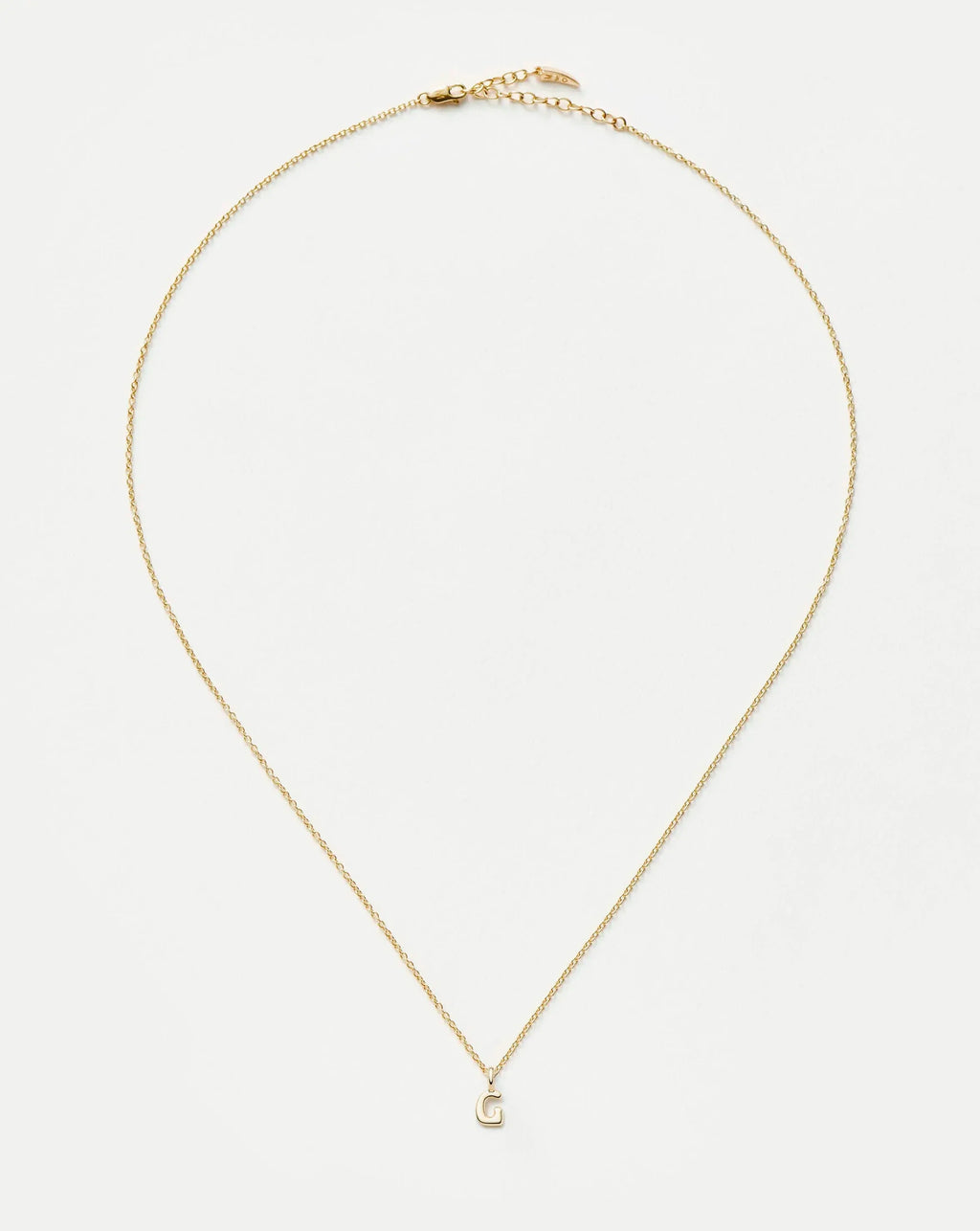 Solid Gold Initial Mini Pendant Necklace - G | 14ct Solid Gold