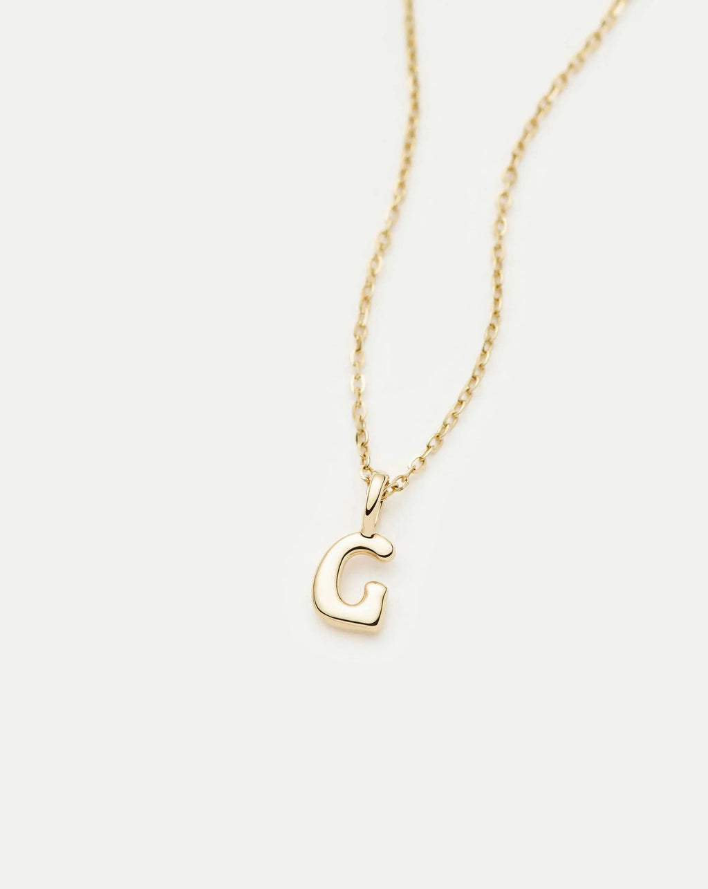 Solid Gold Initial Mini Pendant Necklace - G | 14ct Solid Gold