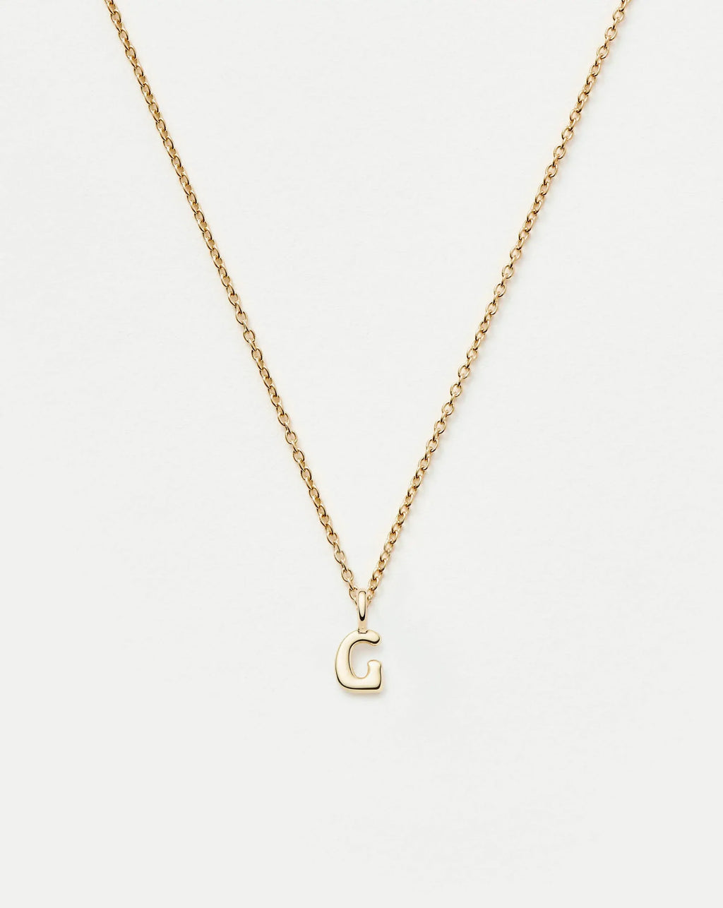 Solid Gold Initial Mini Pendant Necklace - G | 14ct Solid Gold