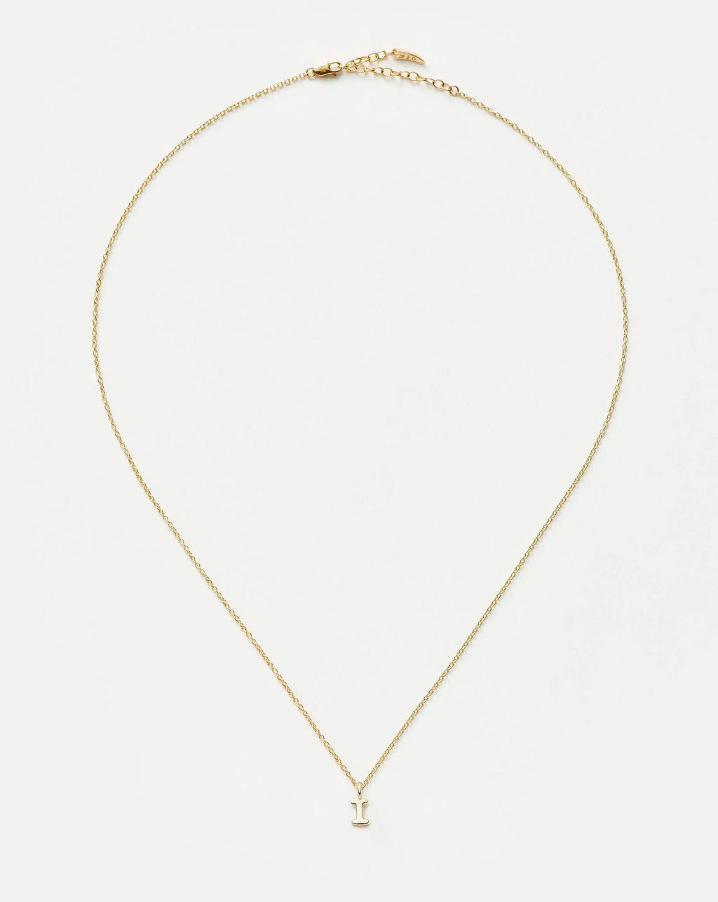 Solid Gold Initial Mini Pendant Necklace - I | 14ct Solid Gold