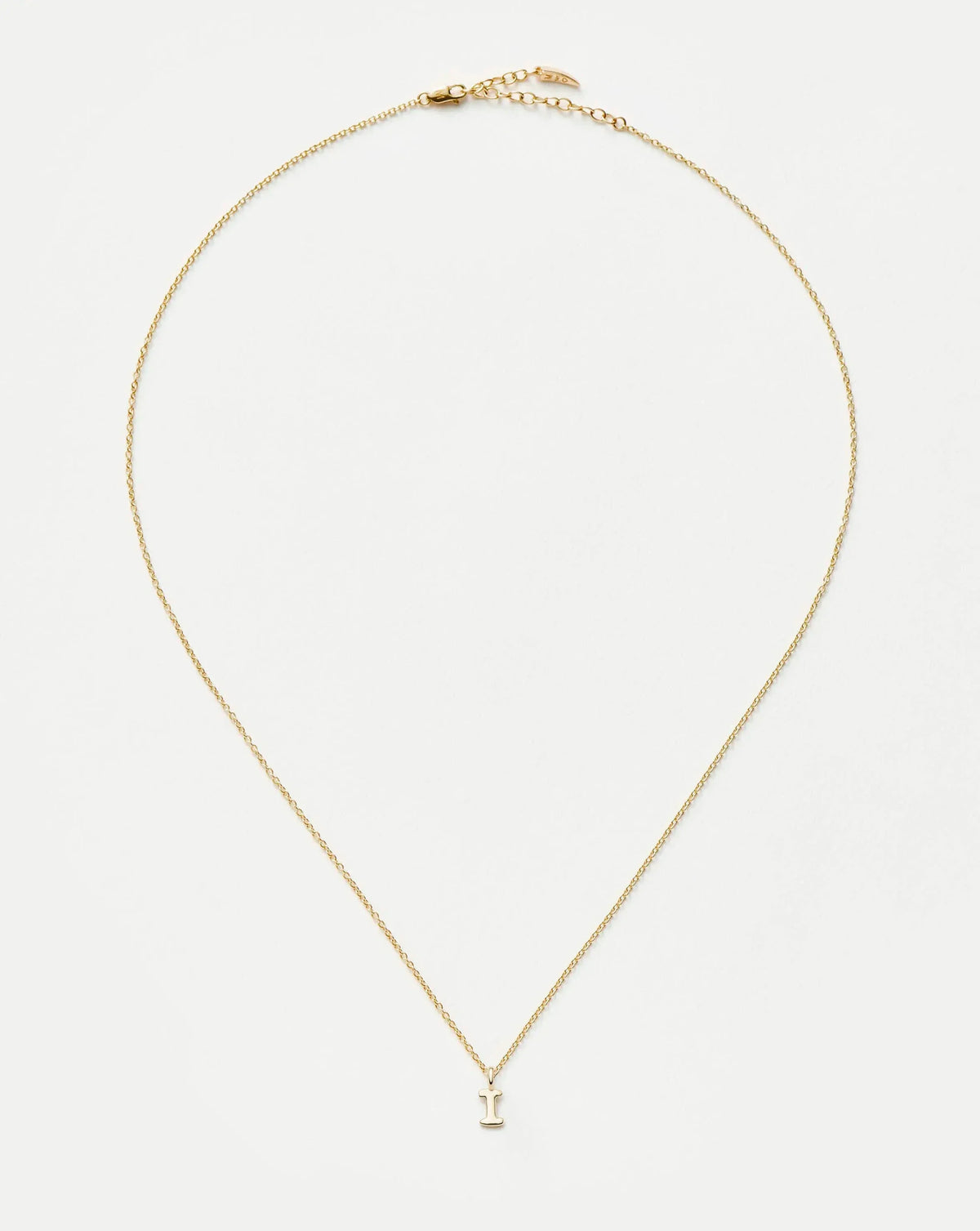 Solid Gold Initial Mini Pendant Necklace - I | 14ct Solid Gold