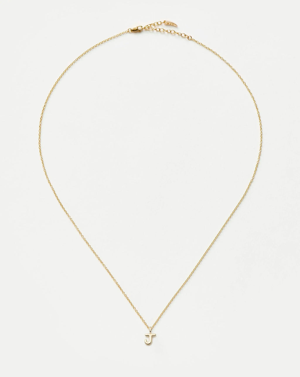 Solid Gold Initial Mini Pendant Necklace - J | 14ct Solid Gold