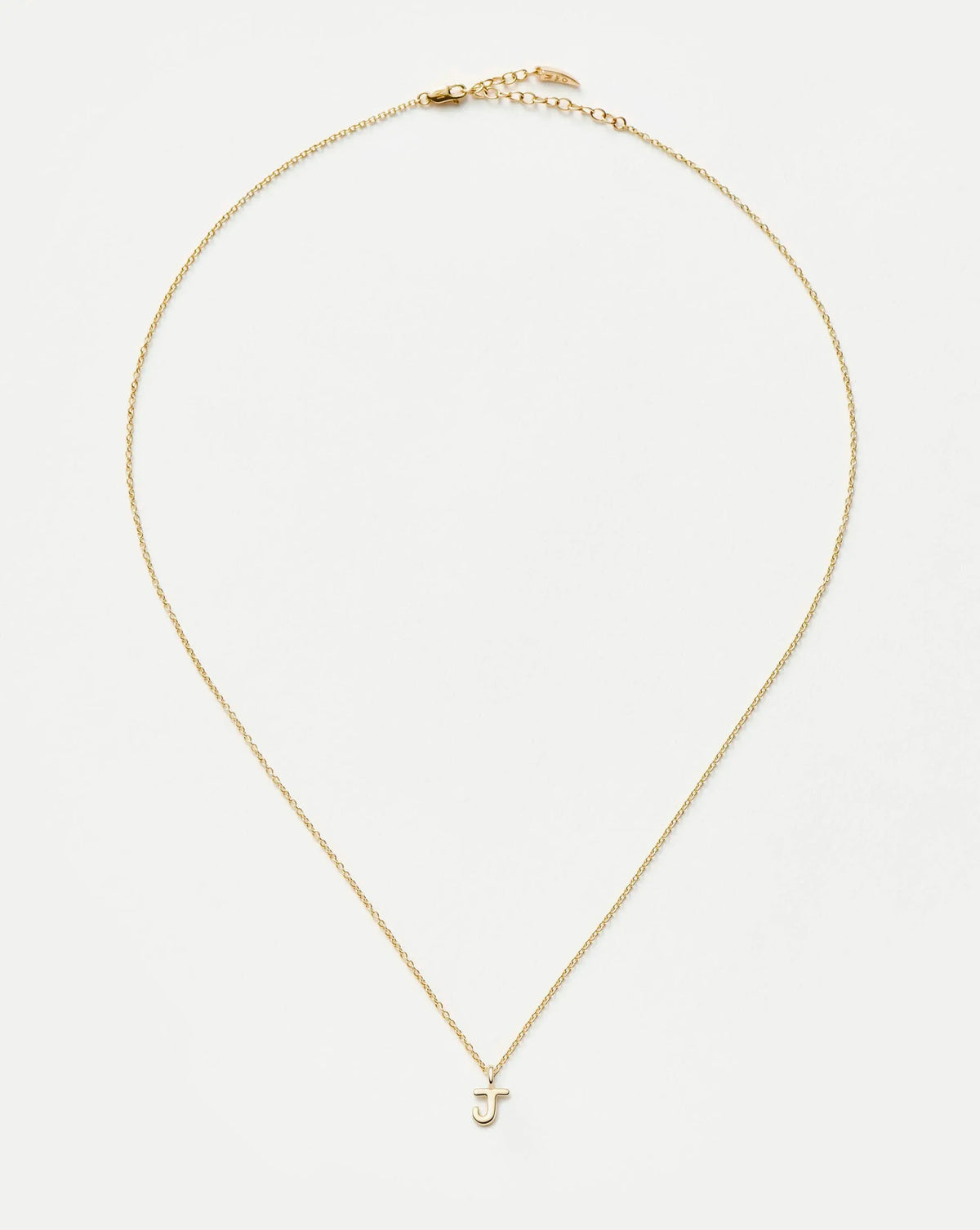 Solid Gold Initial Mini Pendant Necklace - J | 14ct Solid Gold