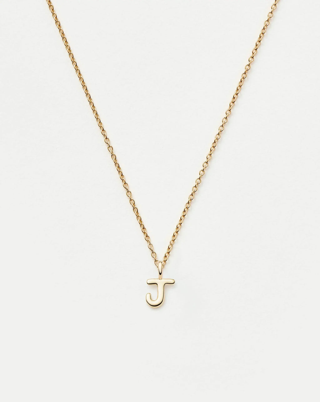Solid Gold Initial Mini Pendant Necklace - J | 14ct Solid Gold