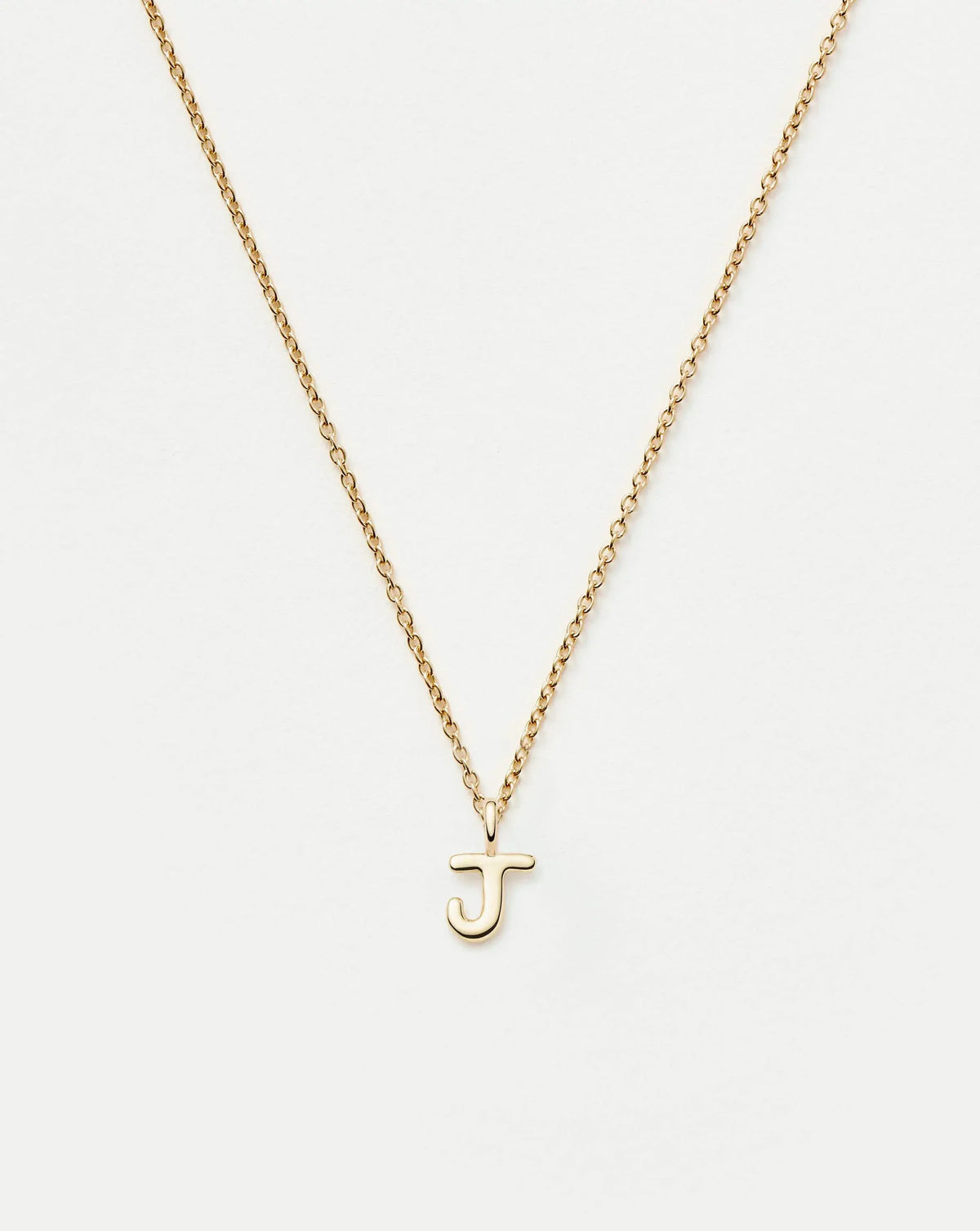 Solid Gold Initial Mini Pendant Necklace - J | 14ct Solid Gold