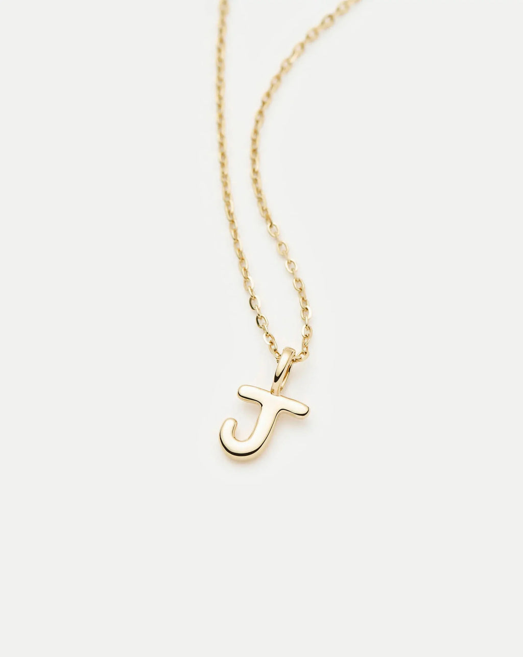 Solid Gold Initial Mini Pendant Necklace - J | 14ct Solid Gold