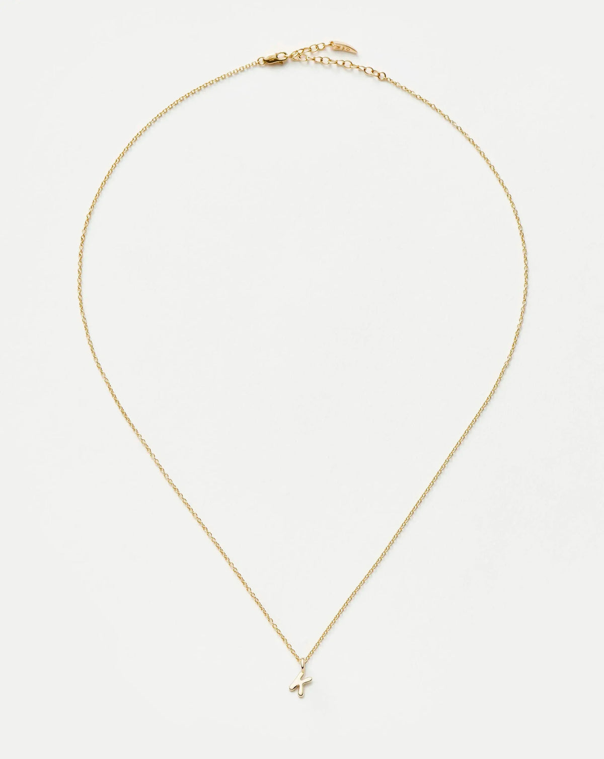 Solid Gold Initial Mini Pendant Necklace - K | 14ct Solid Gold