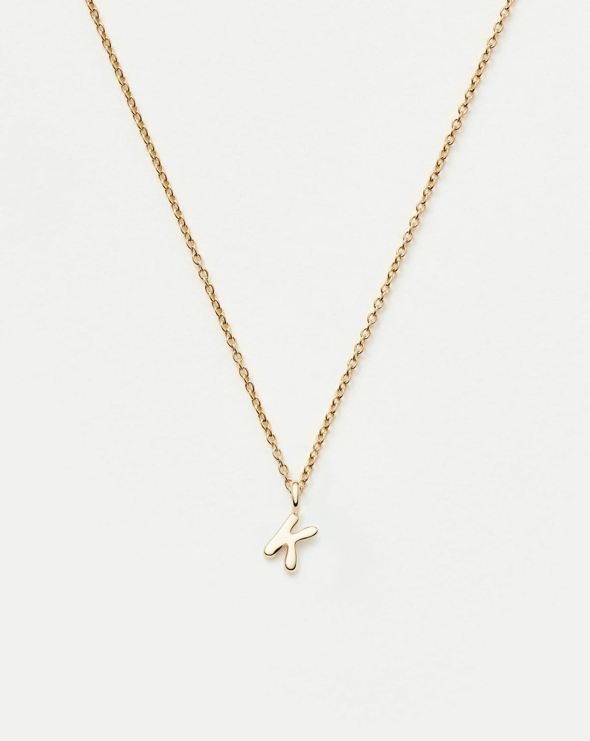 Solid Gold Initial Mini Pendant Necklace - K | 14ct Solid Gold