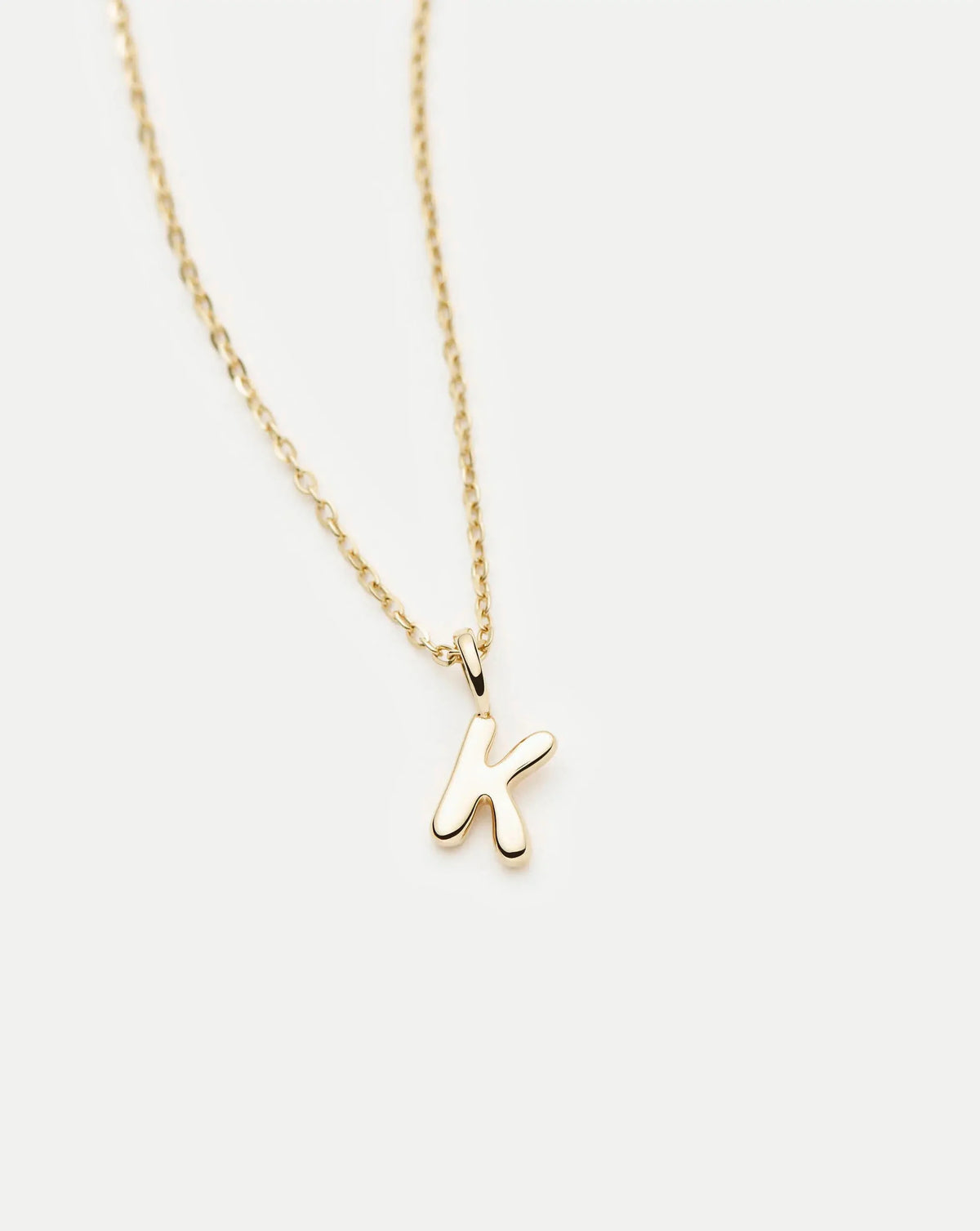 Solid Gold Initial Mini Pendant Necklace - K | 14ct Solid Gold