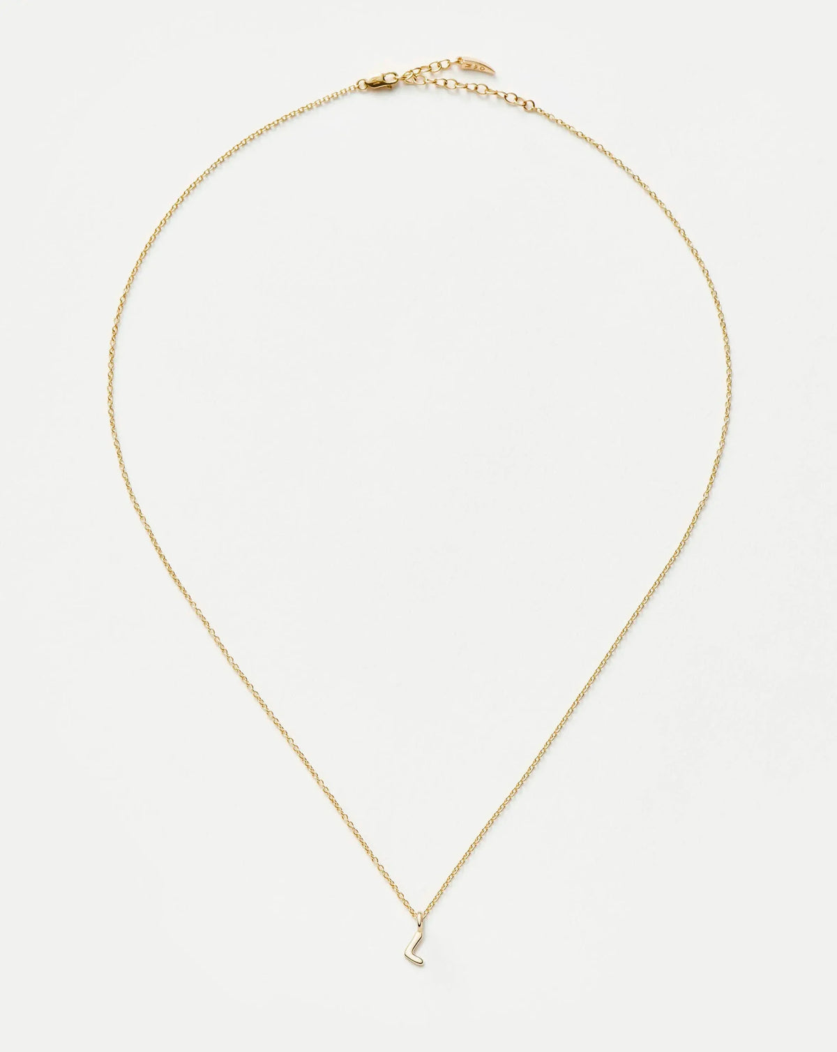 Solid Gold Initial Mini Pendant Necklace - L | 14ct Solid Gold