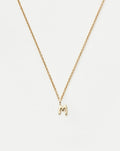 Solid Gold Initial Mini Pendant Necklace - M | 14ct Solid Gold