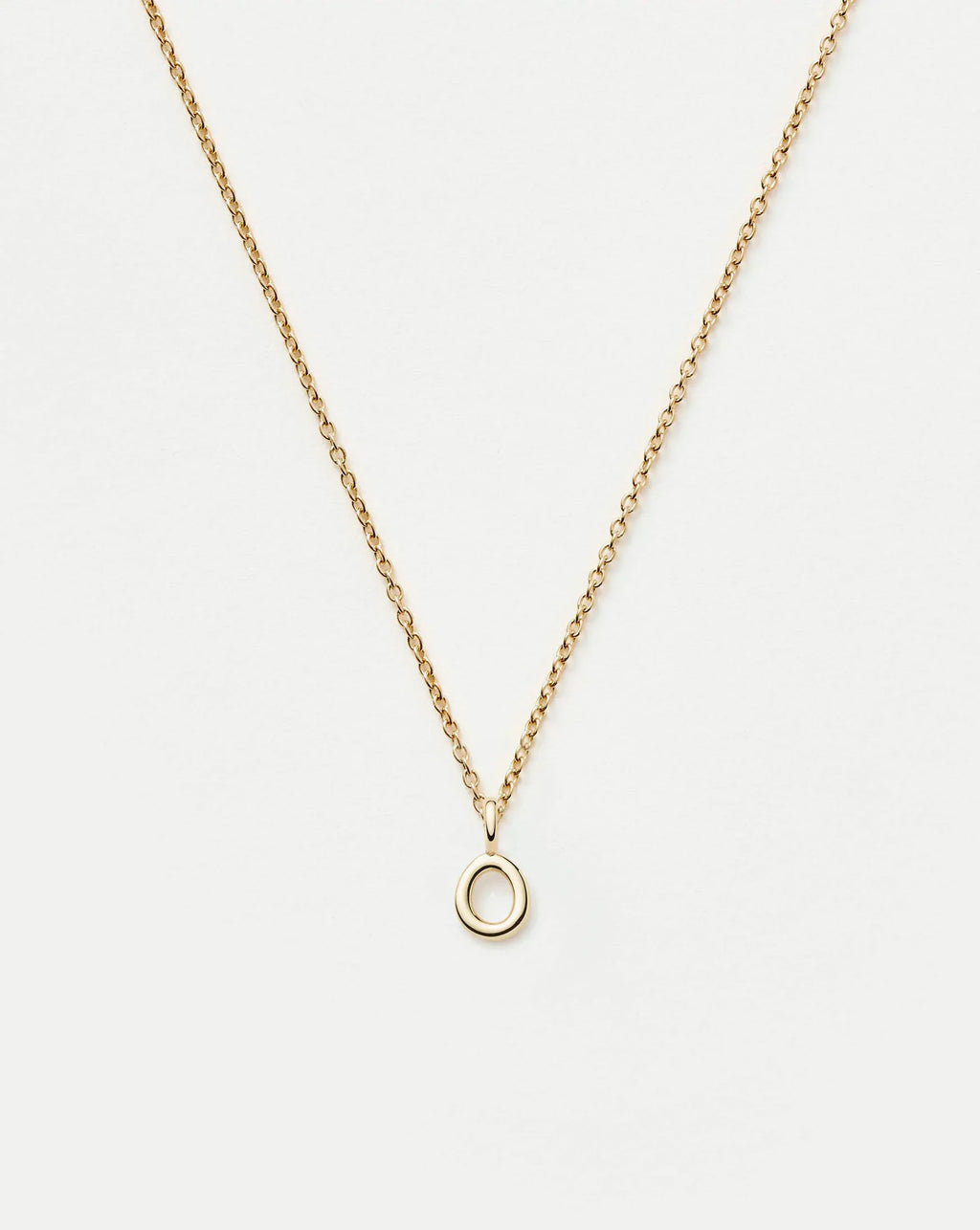Solid Gold Initial Mini Pendant Necklace - O | 14ct Solid Gold