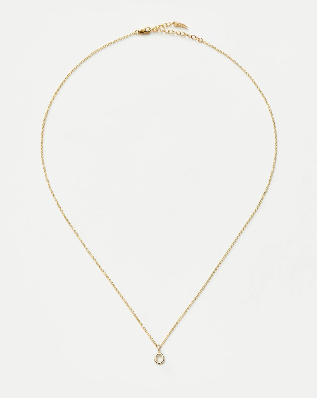 Solid Gold Initial Mini Pendant Necklace - O | 14ct Solid Gold