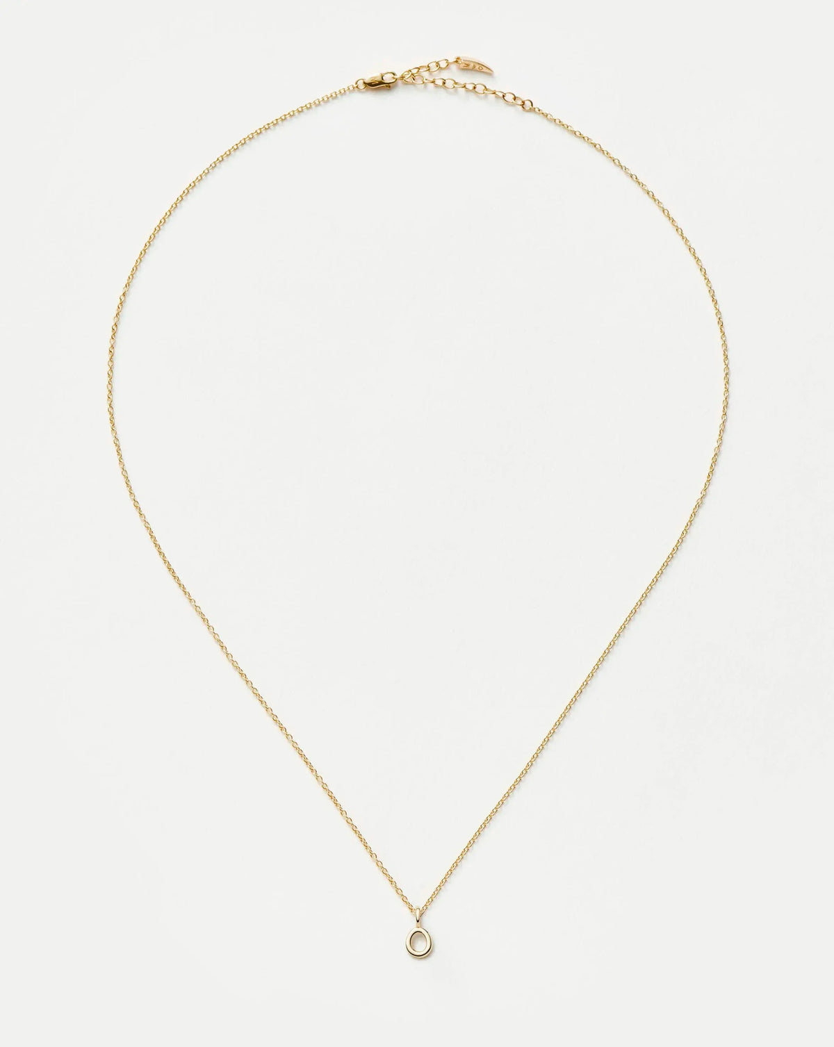 Solid Gold Initial Mini Pendant Necklace - O | 14ct Solid Gold