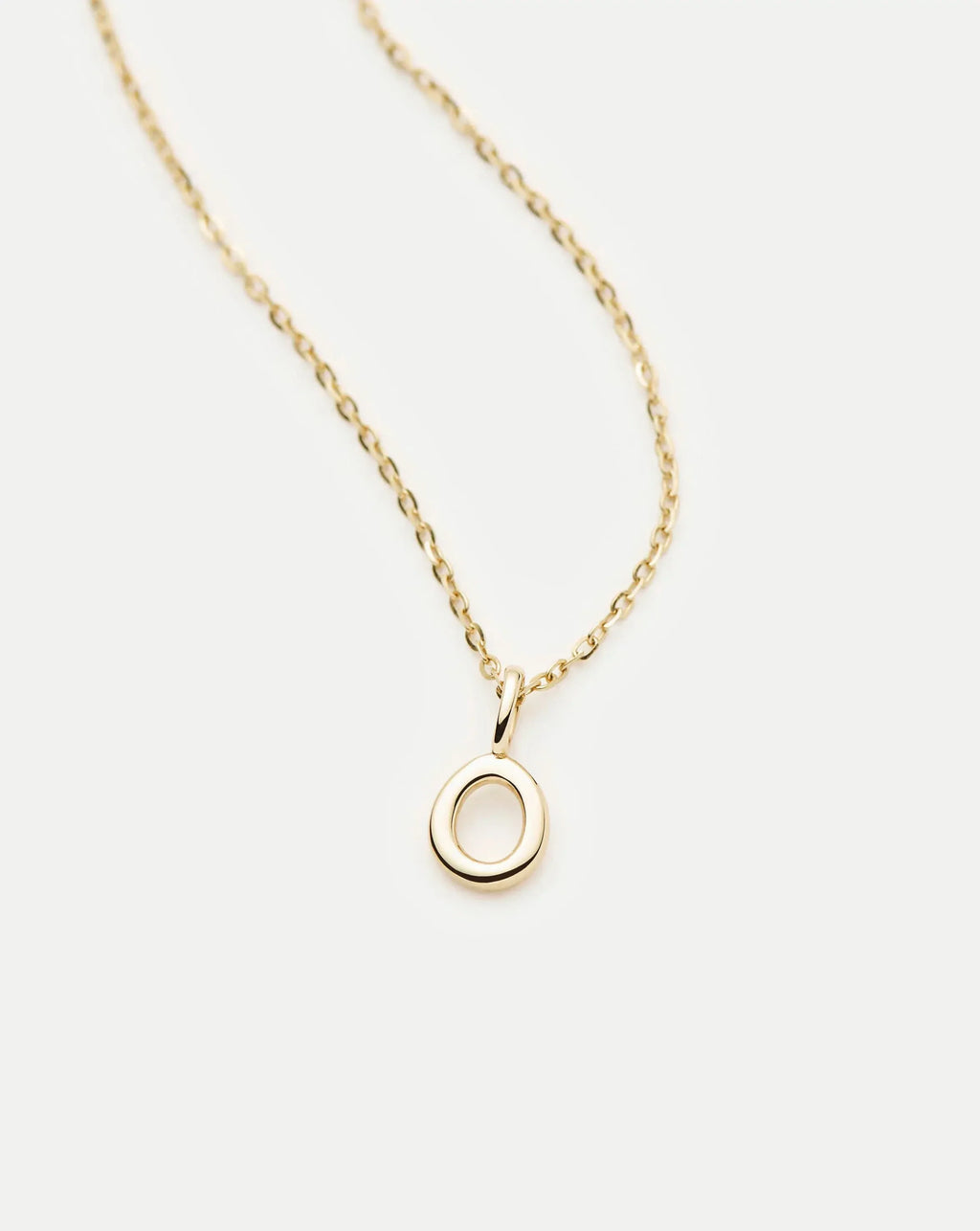 Solid Gold Initial Mini Pendant Necklace - O | 14ct Solid Gold
