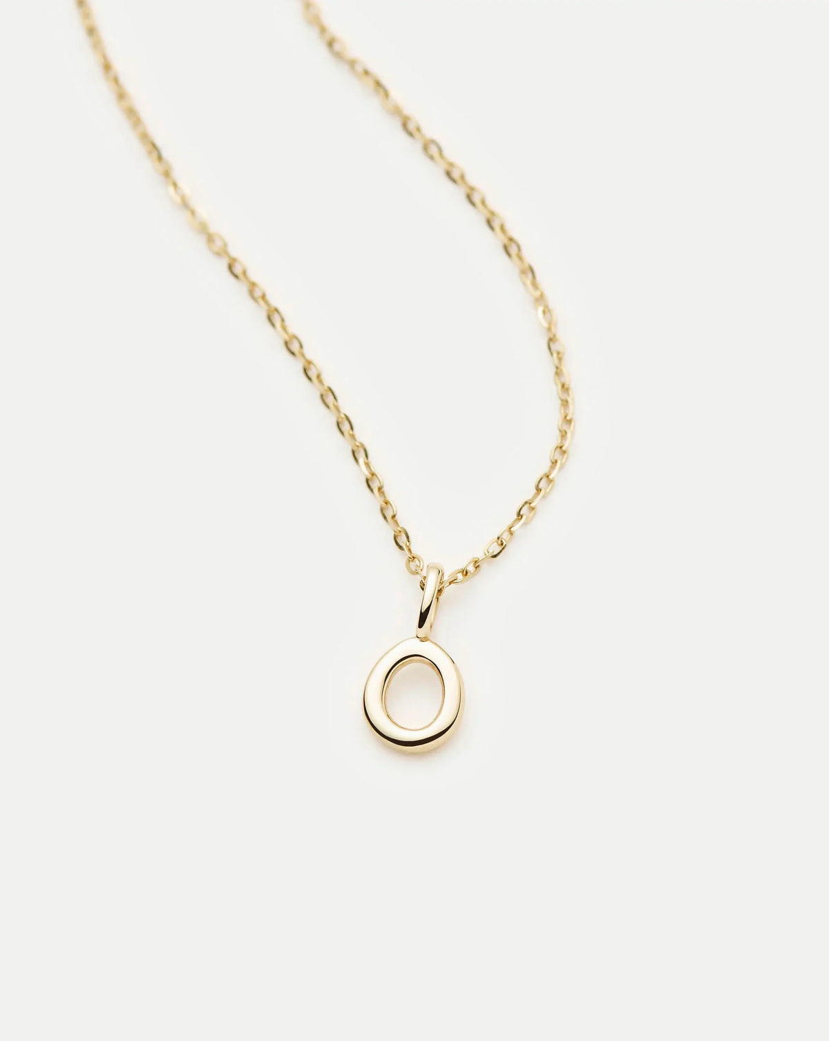 Solid Gold Initial Mini Pendant Necklace - O | 14ct Solid Gold