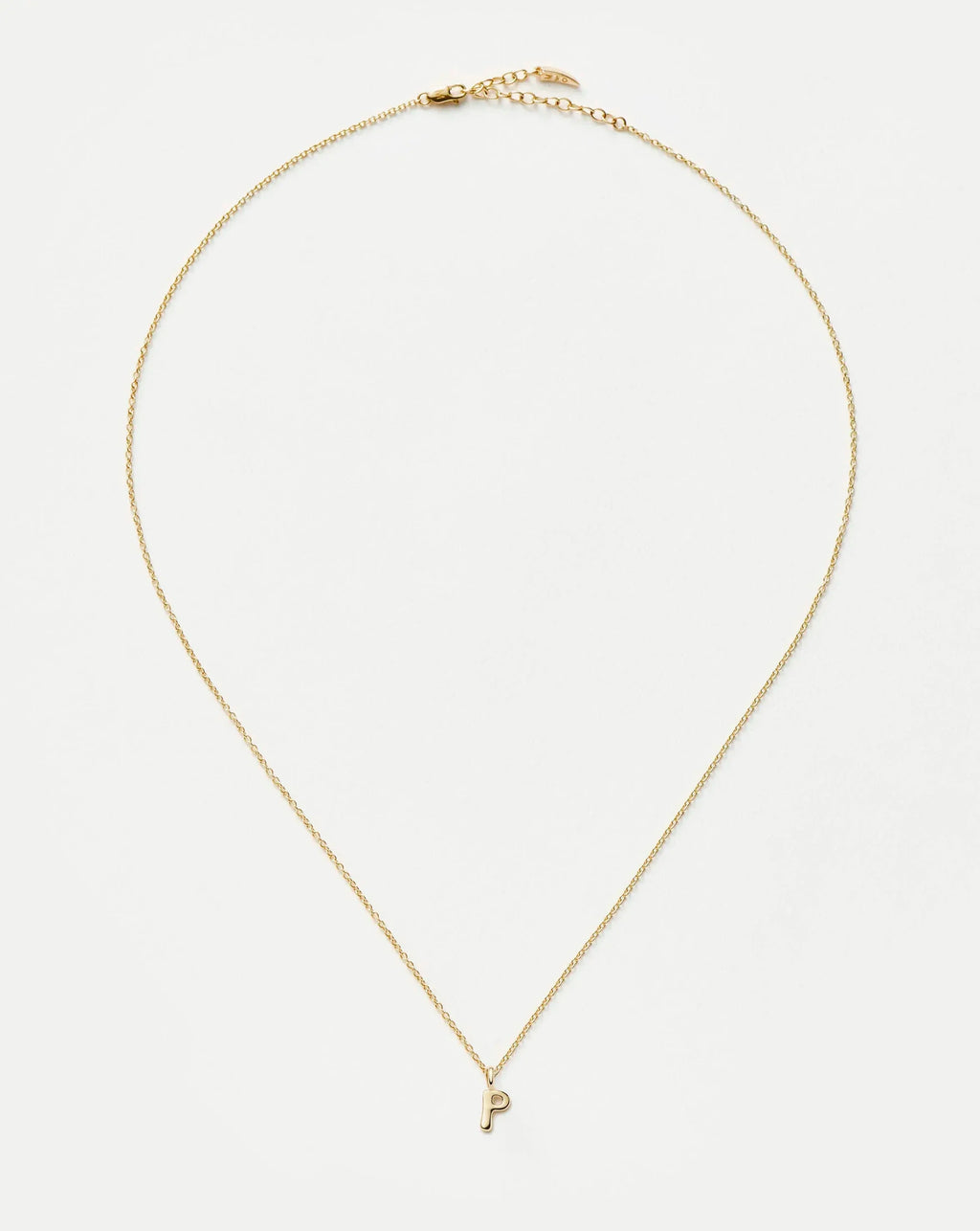 Solid Gold Initial Mini Pendant Necklace - P | 14ct Solid Gold
