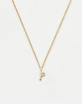 Solid Gold Initial Mini Pendant Necklace - P | 14ct Solid Gold