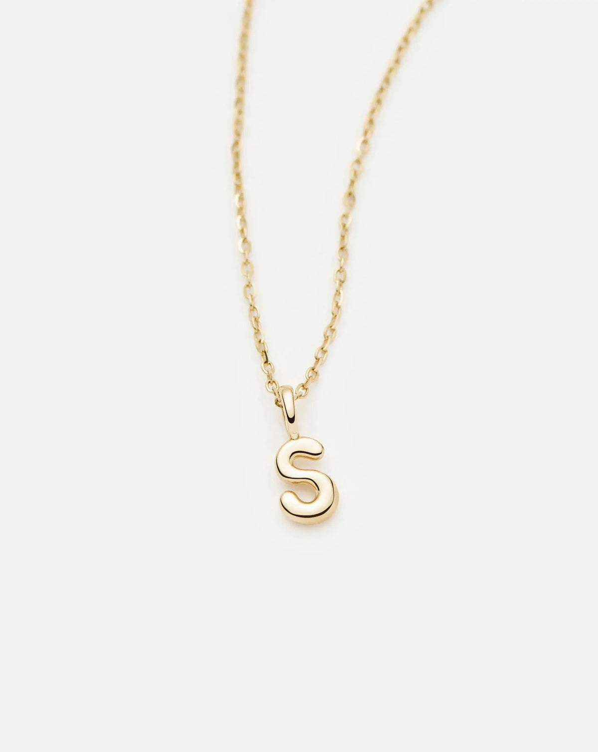 Solid Gold Initial Mini Pendant Necklace - S | 14ct Solid Gold