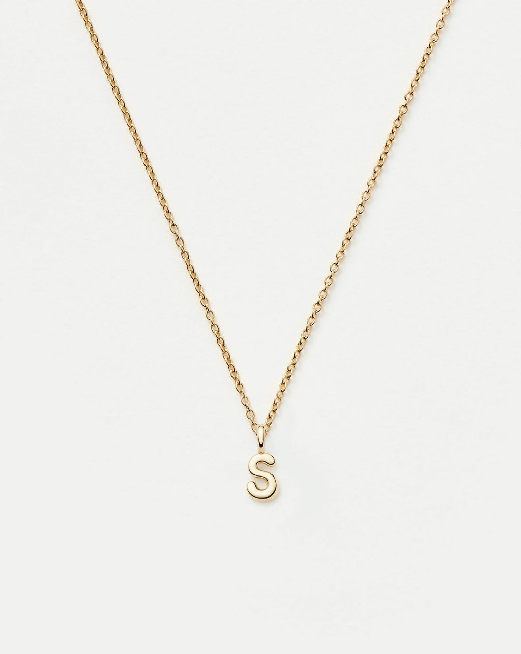 Solid Gold Initial Mini Pendant Necklace - S | 14ct Solid Gold