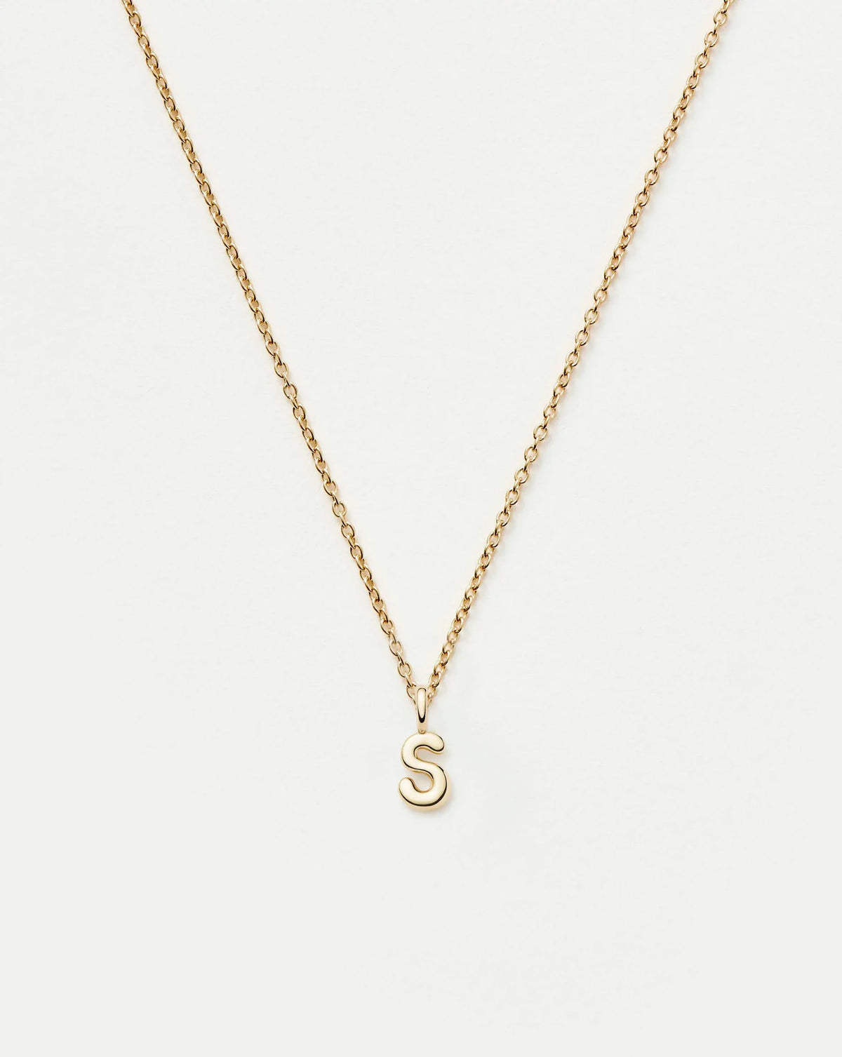 Solid Gold Initial Mini Pendant Necklace - S | 14ct Solid Gold