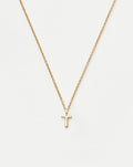 Solid Gold Initial Mini Pendant Necklace - T | 14ct Solid Gold