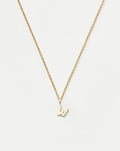 Solid Gold Initial Mini Pendant Necklace - W | 14ct Solid Gold