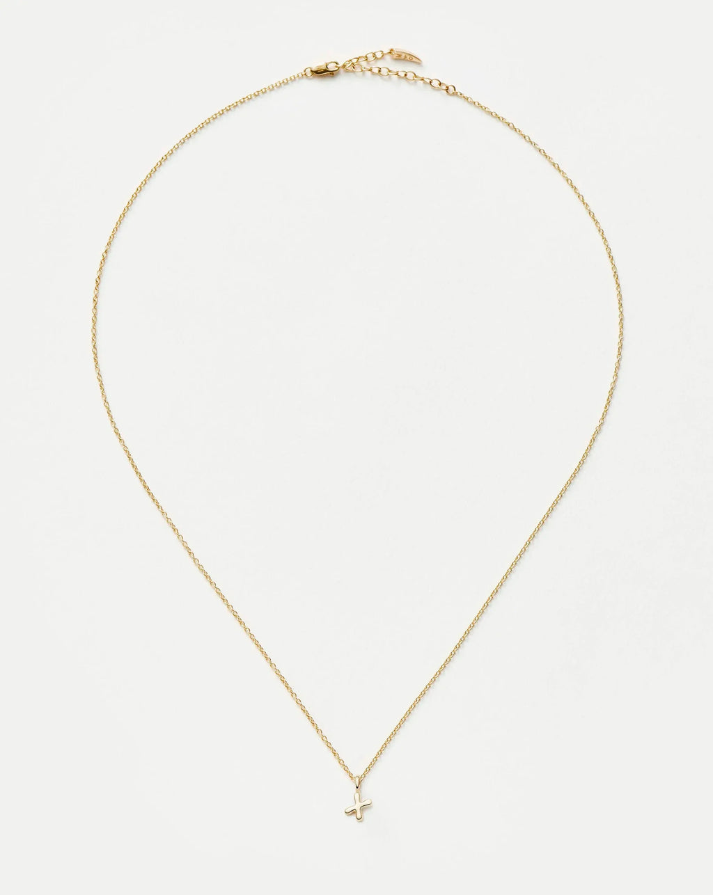 Solid Gold Initial Mini Pendant Necklace - X | 14ct Solid Gold