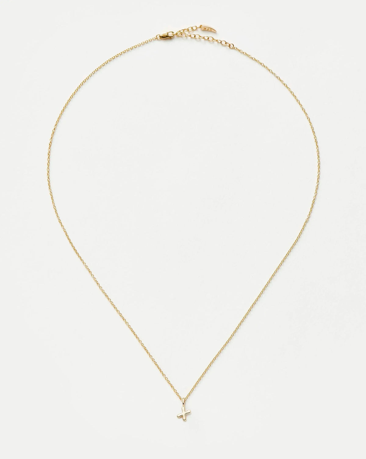 Solid Gold Initial Mini Pendant Necklace - X | 14ct Solid Gold