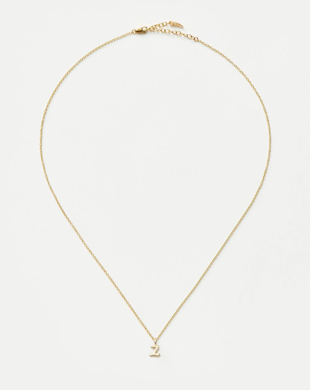 Solid Gold Initial Mini Pendant Necklace - Z | 14ct Solid Gold