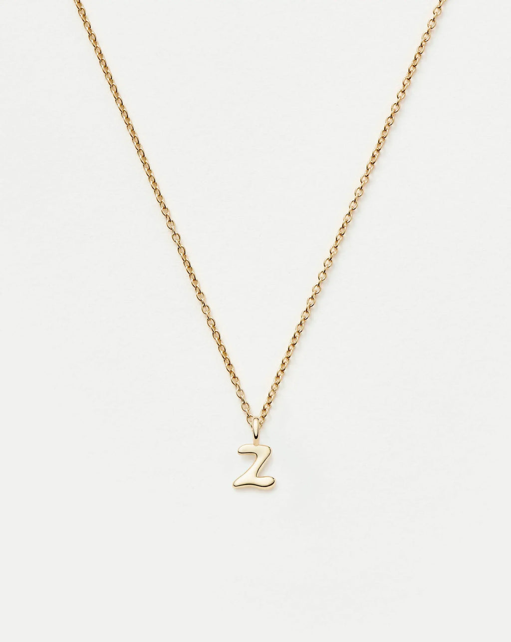 Solid Gold Initial Mini Pendant Necklace - Z | 14ct Solid Gold