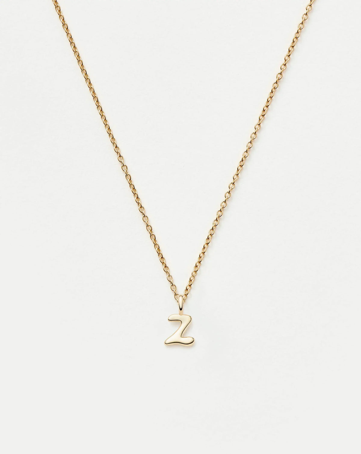 Solid Gold Initial Mini Pendant Necklace - Z | 14ct Solid Gold