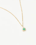 Solid Gold May Birthstone Pendant Necklace | 14ct Solid Gold/Emerald