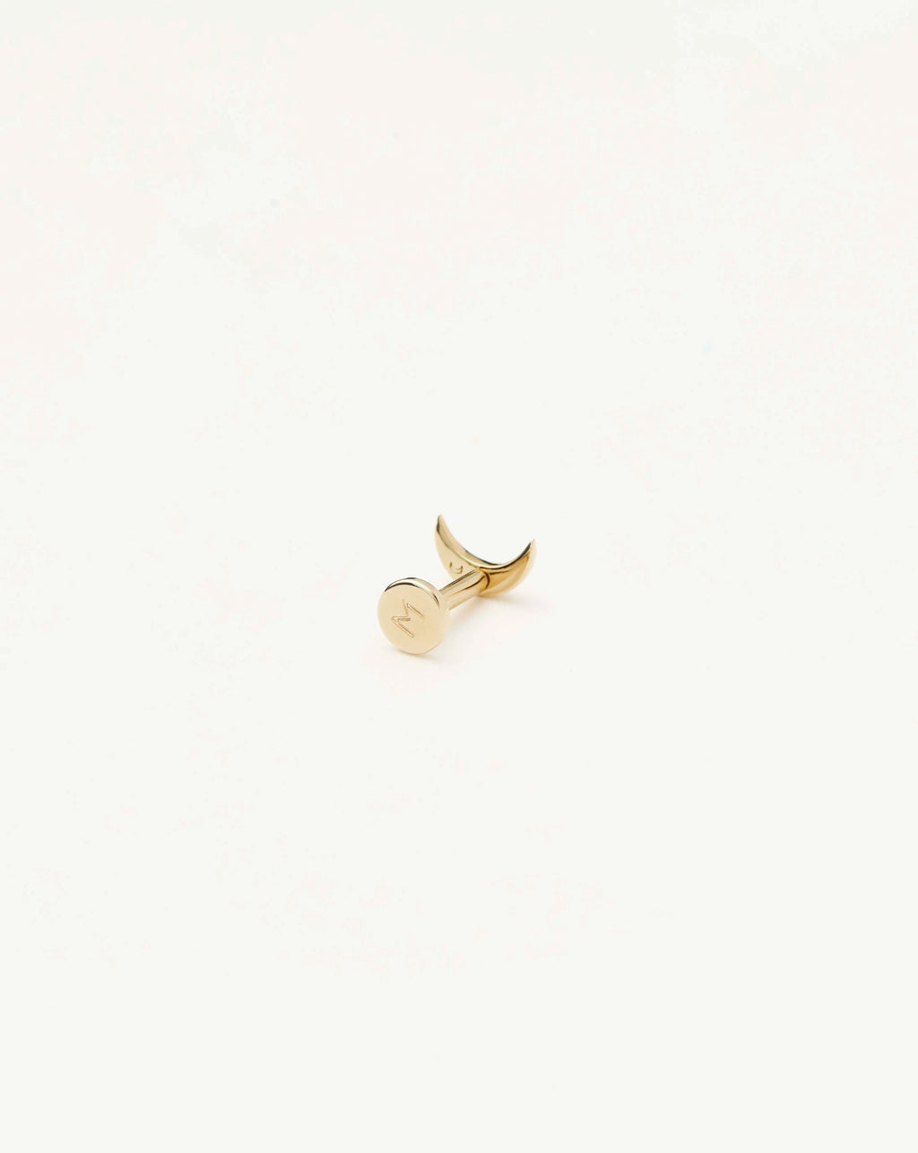 Solid Gold Moon Flat Back Stud Earring | 9ct Solid Yellow Gold