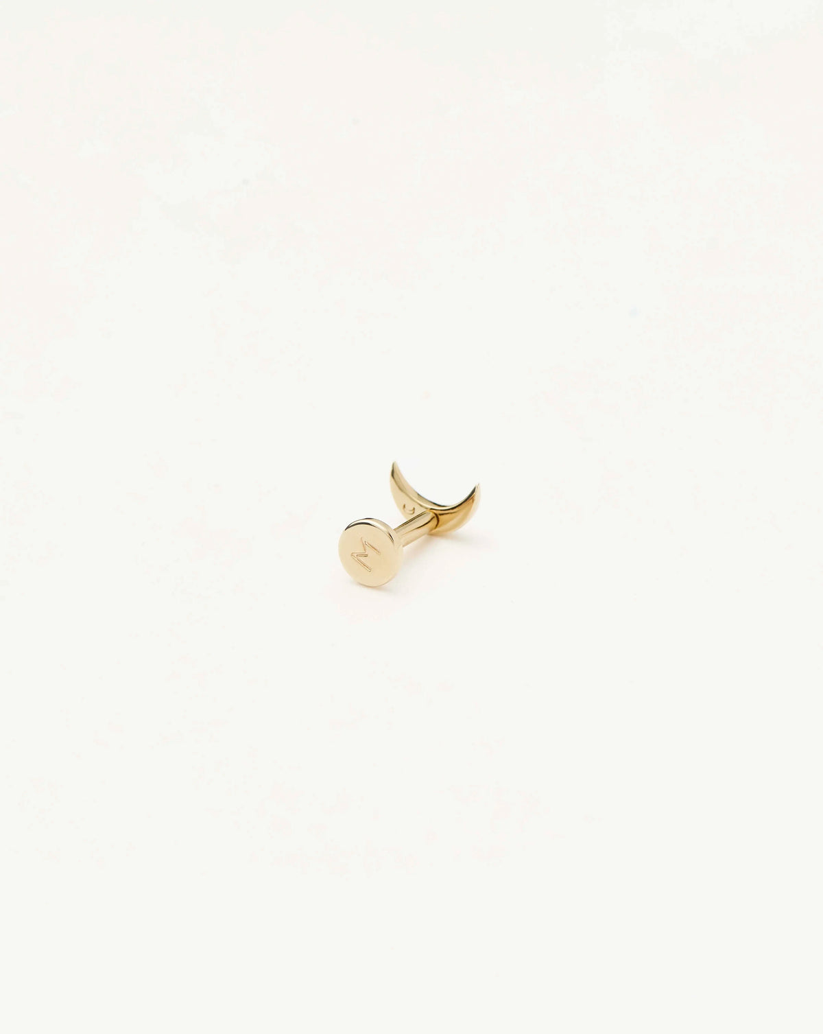Solid Gold Moon Flat Back Stud Earring | 9ct Solid Yellow Gold