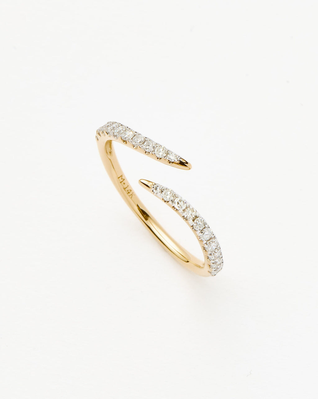 Solid Gold Open Claw Ring | 9ct Solid Yellow Gold/Diamond