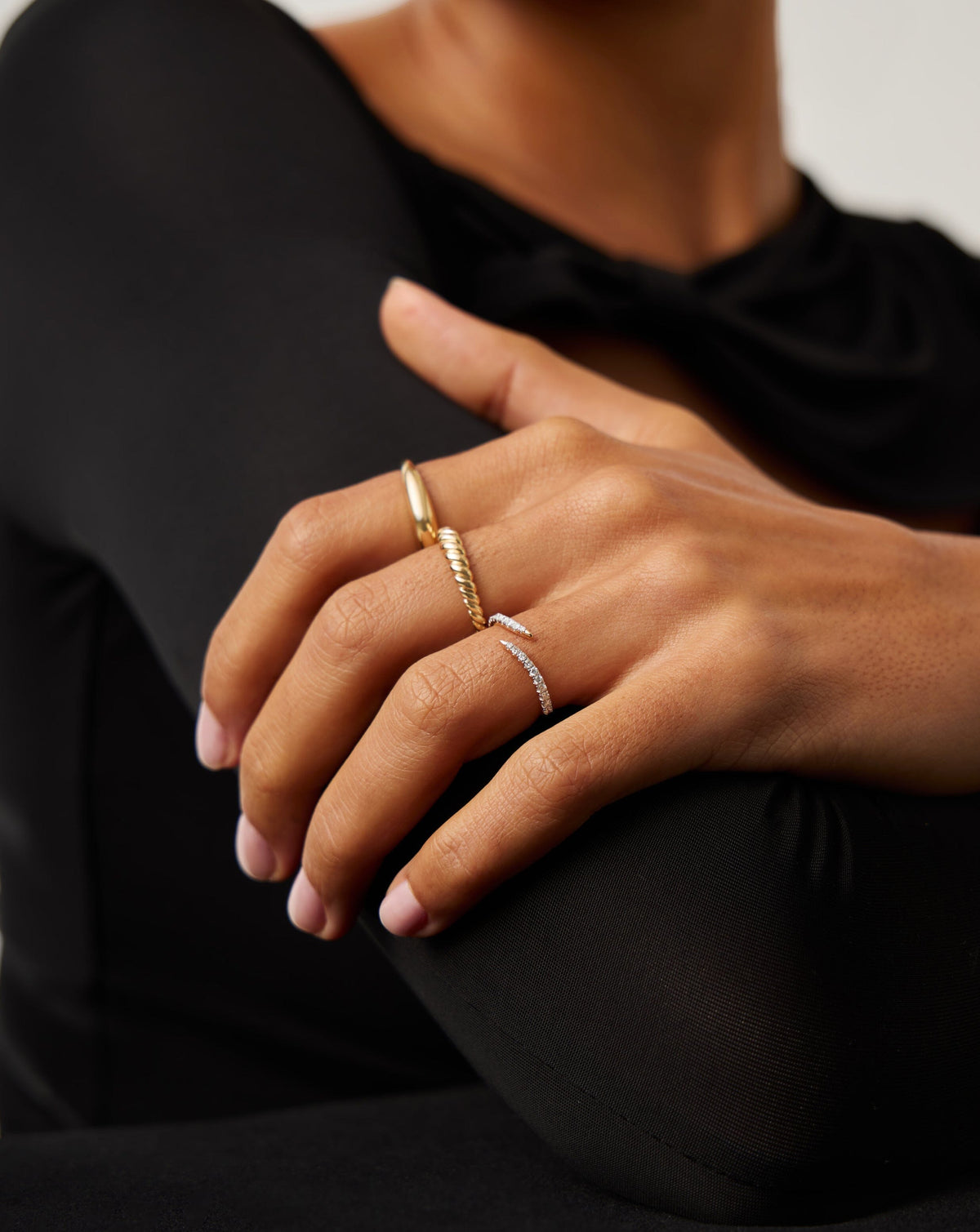 Solid Gold Open Claw Ring | 9ct Solid Yellow Gold/Diamond