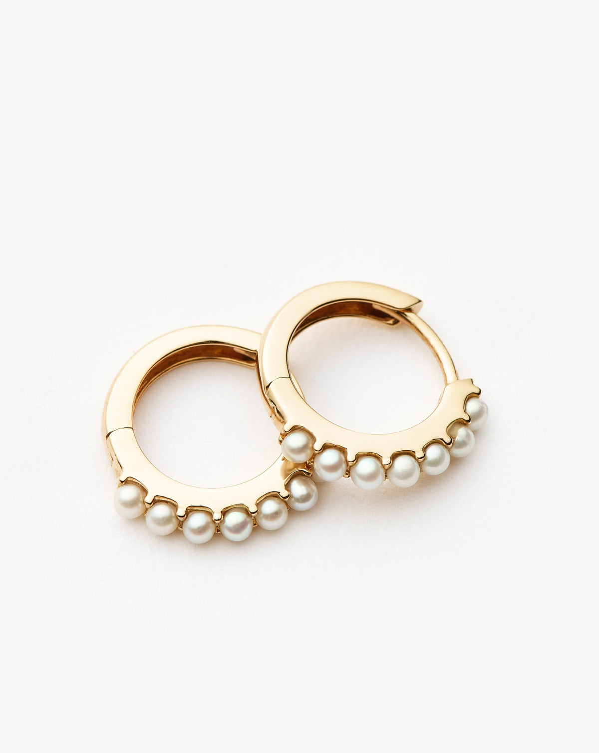 Solid Gold Pearl Huggies