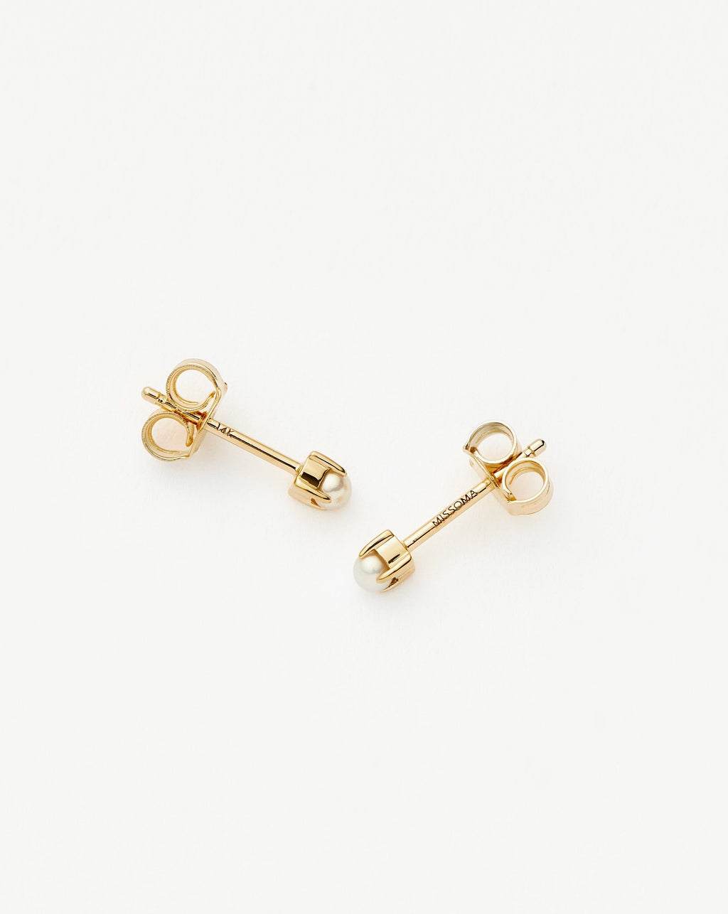 Solid Gold Pearl Stud Earrings | 9ct Solid Yellow Gold/Pearl