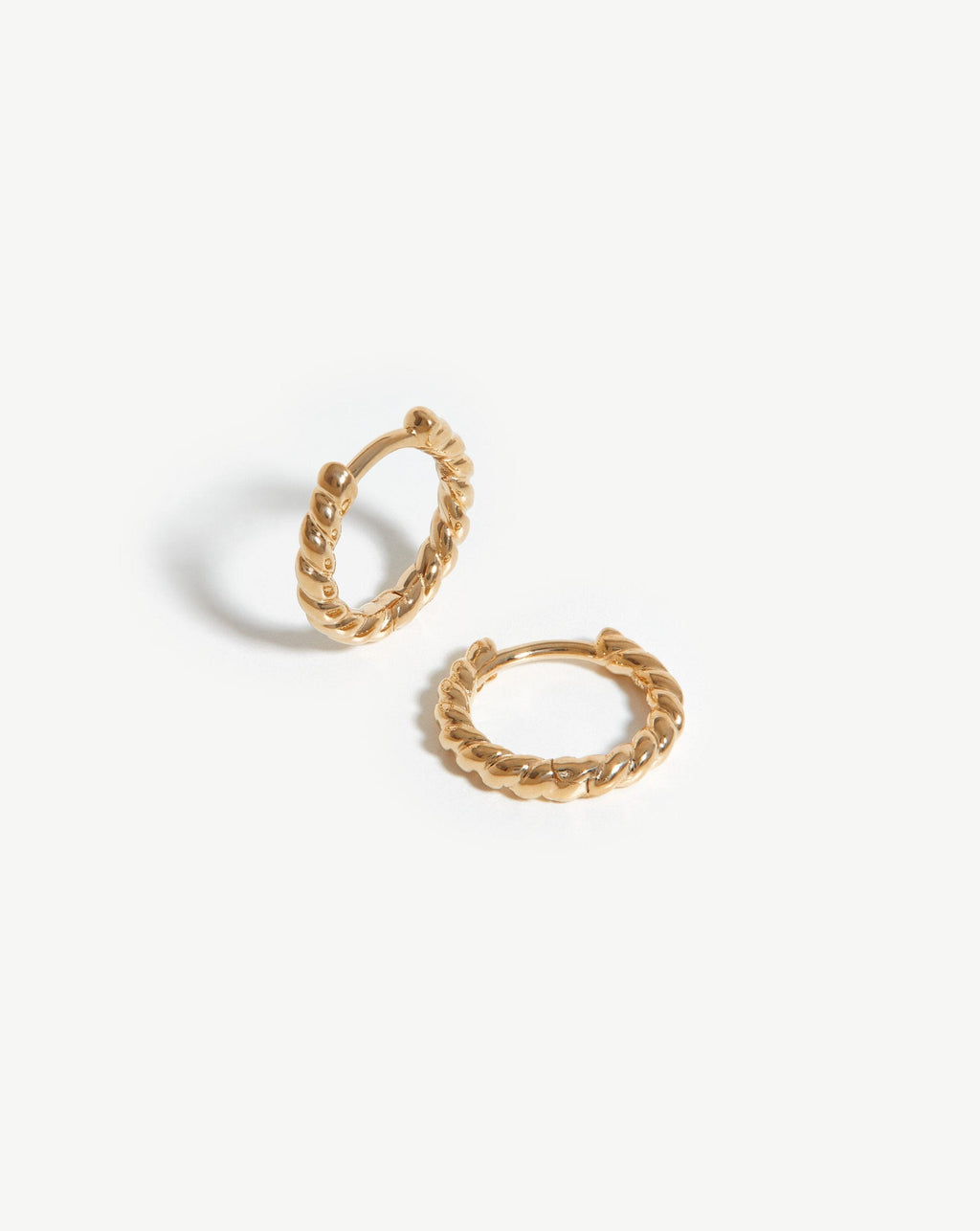 Solid Gold Rope Huggies