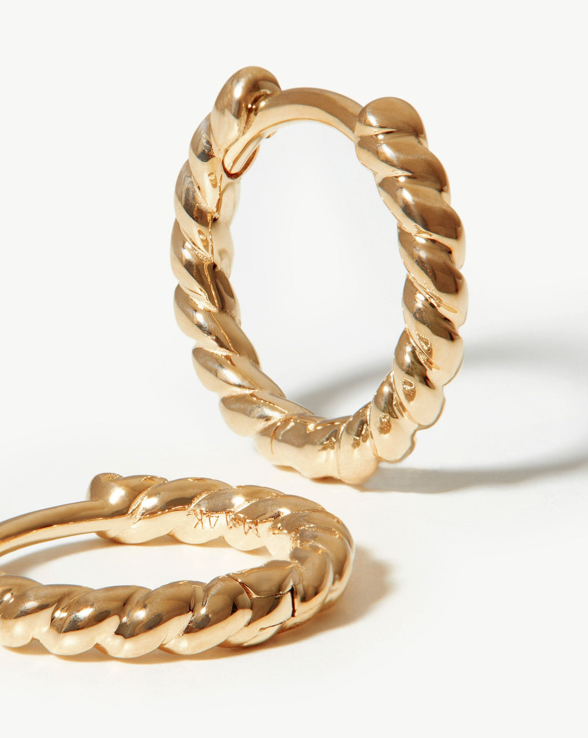 Solid Gold Rope Huggies